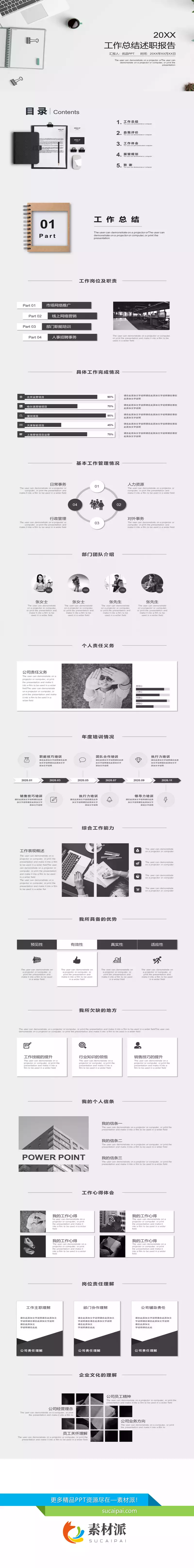 办公桌面述职报告PPT模板 - 第一PPT1