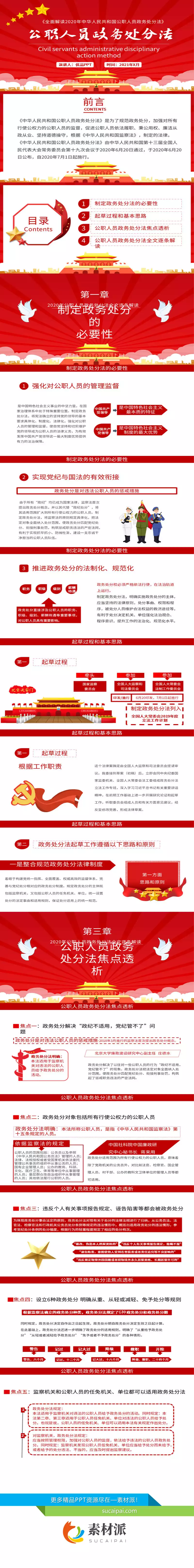 公职人员政务处分法PPT模板 - 第一PPT1
