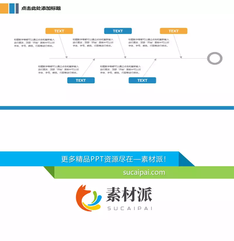 因果推导PPT鱼骨图模板素材 - 第一PPT1