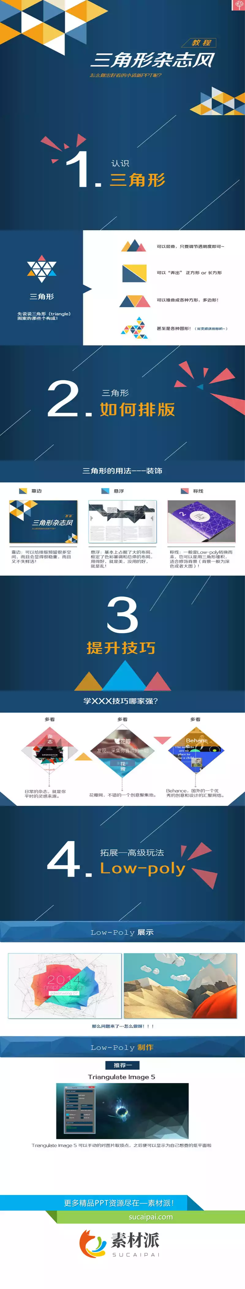 三角形杂志风PPT设计技巧 - 第一PPT1